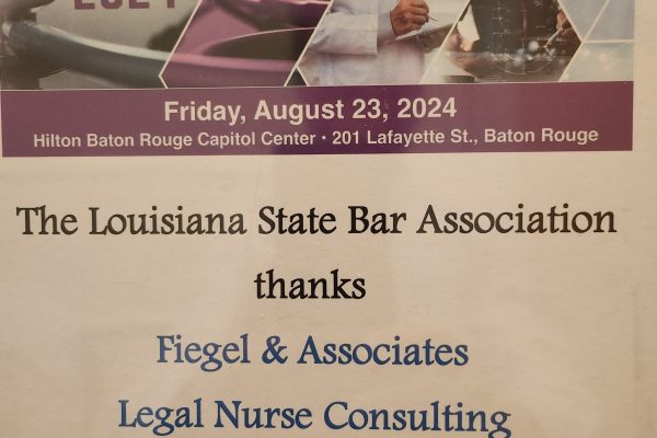 The LSBA CLE department provided us outstanding support and we are especially grateful for the opportunity to meet so many outstanding health care professionals.